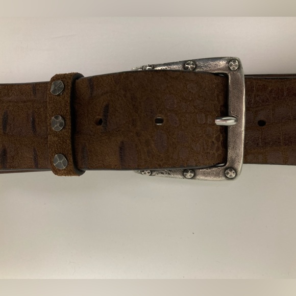 John Varvatos Croc Embossed Leather Belt. Size 36 - Picture 8 of 8